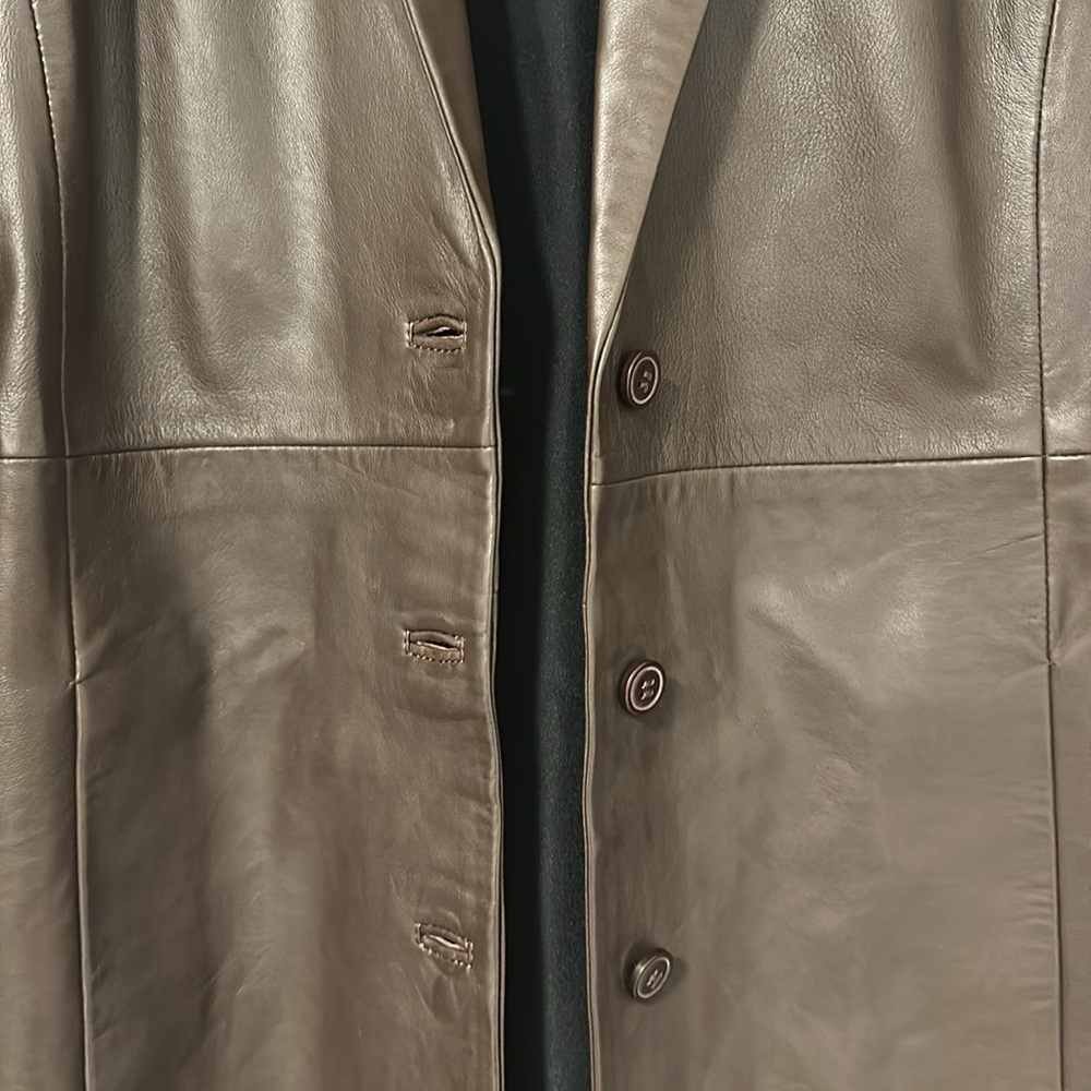 Reformation Veda Brown Lamb Leather Trench Coat Jacket Size S Small - Picture 5 of 11